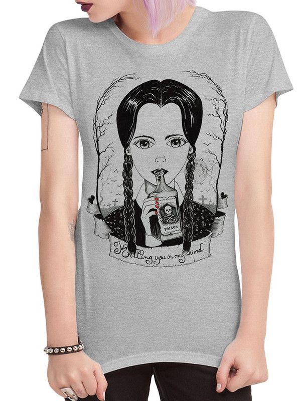 

Футболка женская DreamShirts Studio Уэнсдэй Аддамс - Wednesday 656-1 серая S, Серый, Уэнсдэй Аддамс - Wednesday 656-1