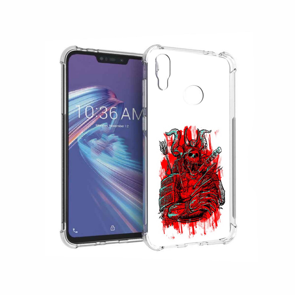 

Чехол MyPads Tocco для Asus ZenFone Max M2 (ZB633KL) красный скелет воин, Прозрачный, Tocco