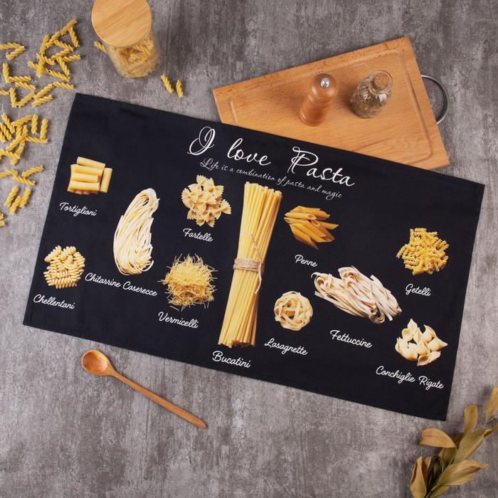 

Полотенце "Этель" Pasta 40х73 см, 100% хл, саржа 190 гр/м2, Черный