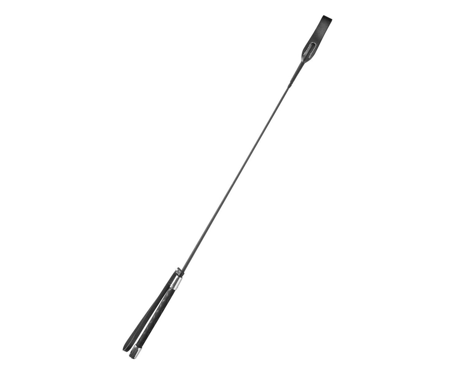 Черный гладкий стек с ручкой - 71 см.