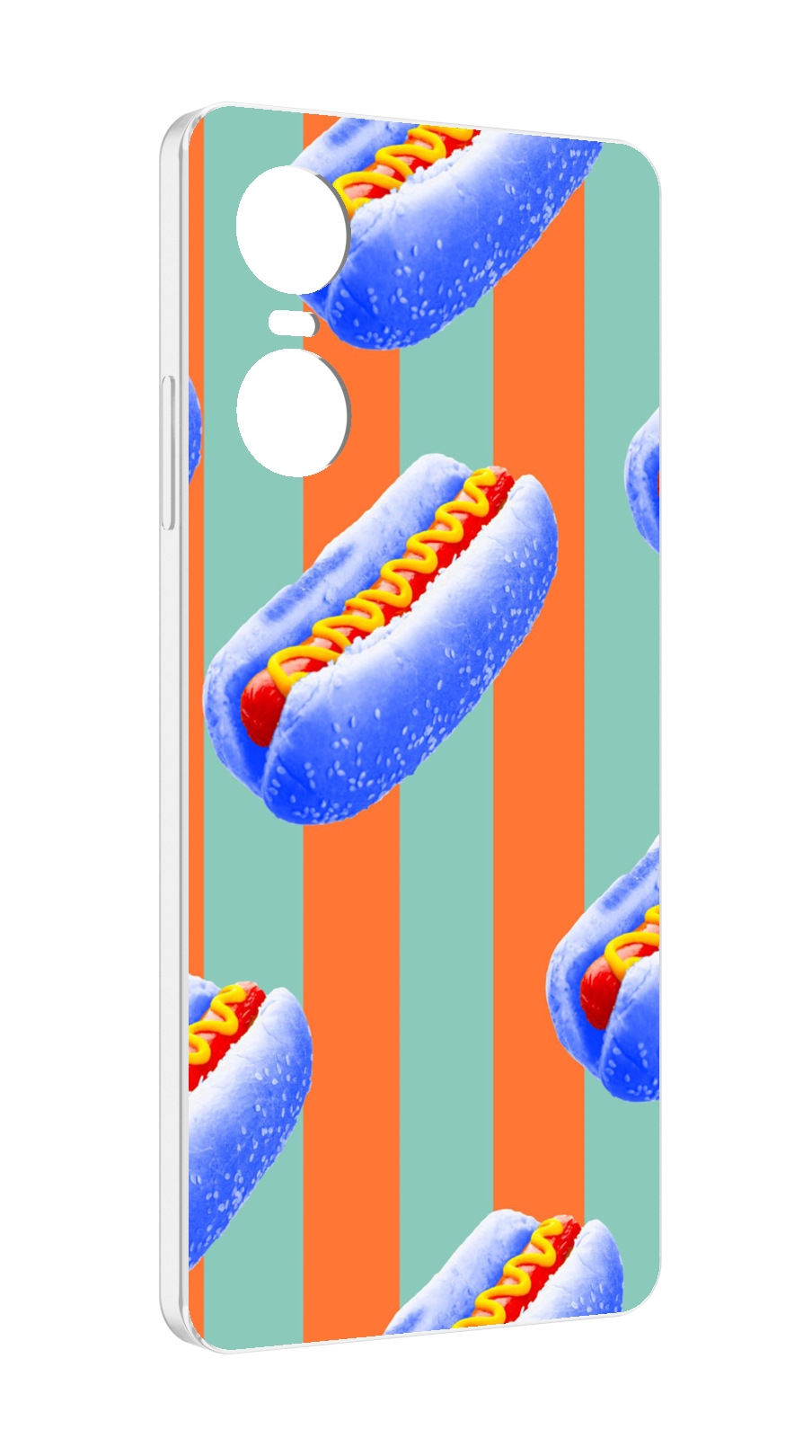 

Чехол MyPads синие хотдоги для Tecno Pop 6 Pro, Прозрачный, Tocco