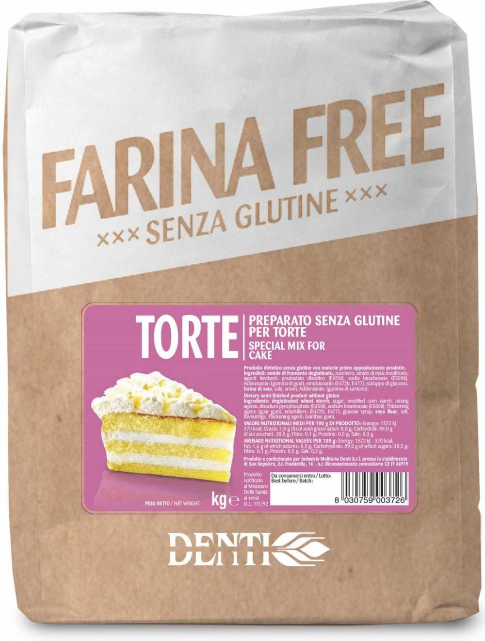 

Мука DENTI смесь без глютена для Тортов 1кг