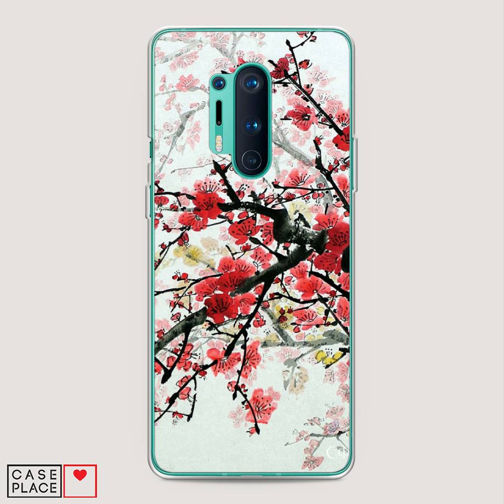 

Чехол Awog на OnePlus 8 Pro / ВанПлас 8 Pro "Сакура", Розовый;черный, 151050-4