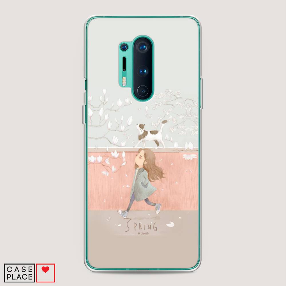 

Чехол Awog на OnePlus 8 Pro / ВанПлас 8 Pro "Девочка-весна", Серый, 151050-7