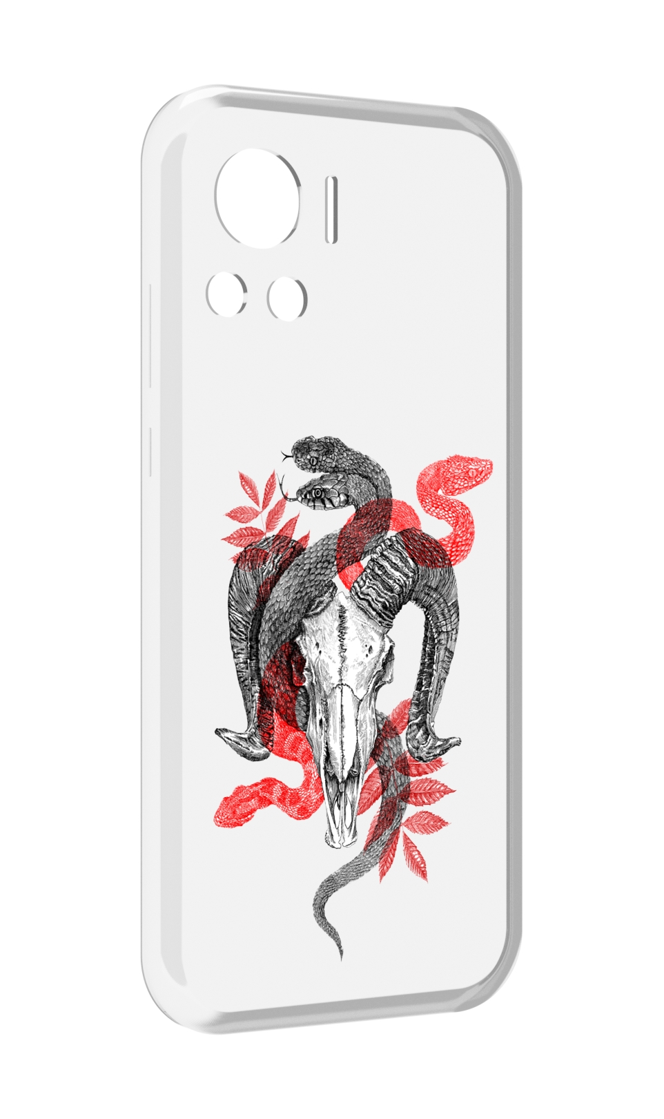 

Чехол MyPads змея в черепе рисунок для Motorola Edge 30 Ultra, Прозрачный, Tocco
