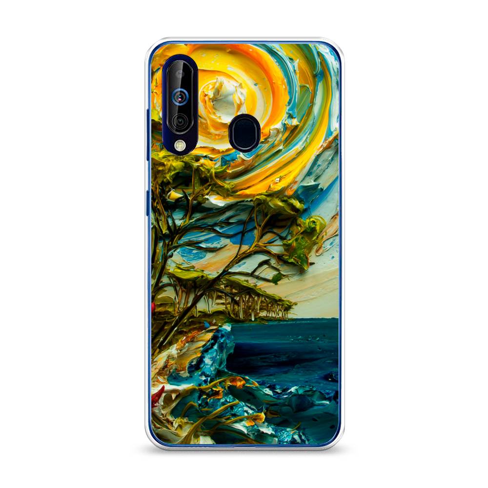 

Чехол на Samsung Galaxy A60 "Солнце живопись", Желтый;синий, 28250-4