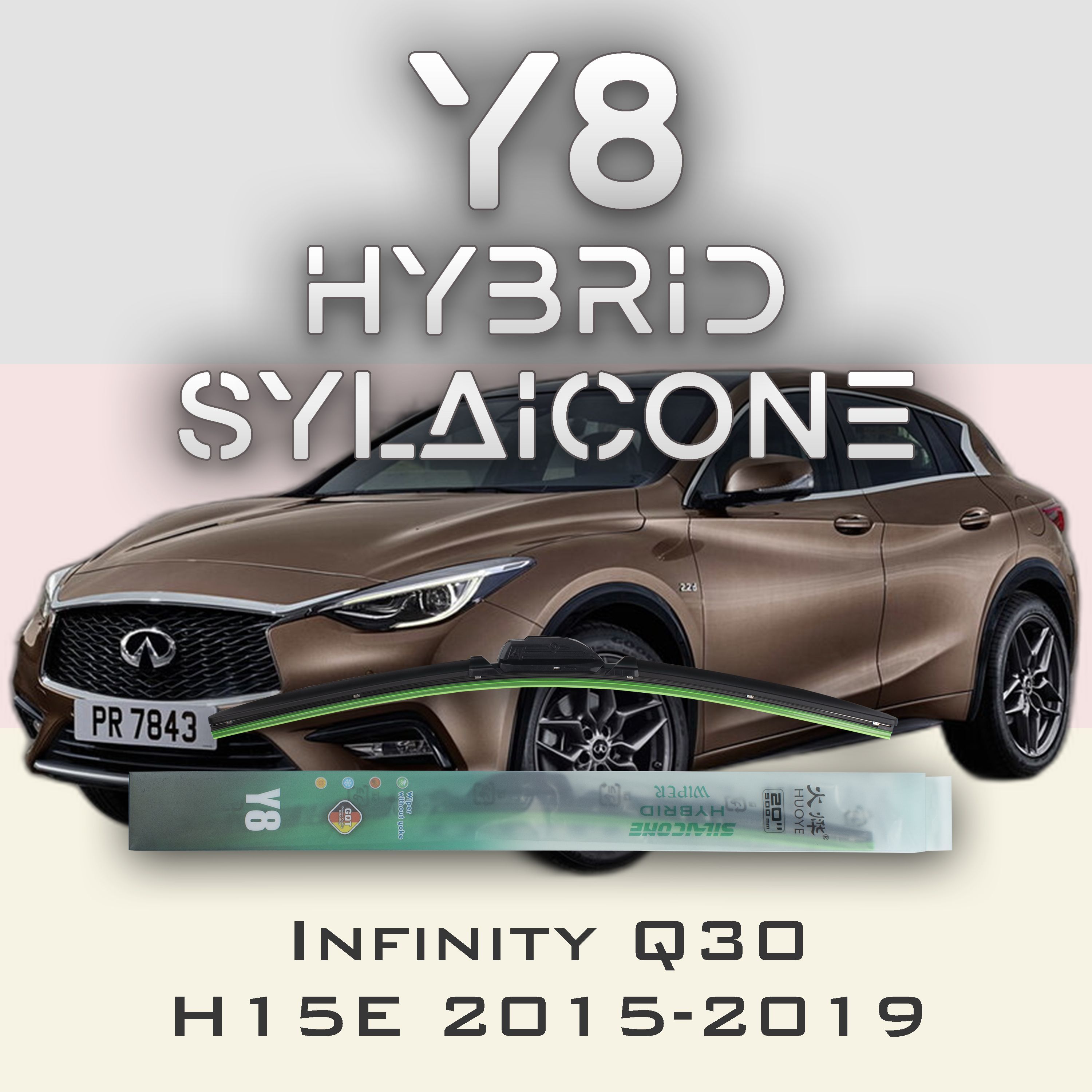 

Комплект щеток стеклоочистителя HUOYE Y8-Infiniti Q30 H15E 2015-2019, Y8