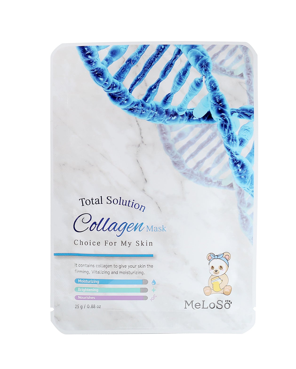 фото Meloso тканевая маска для лица с коллагеном total solution collagen mask