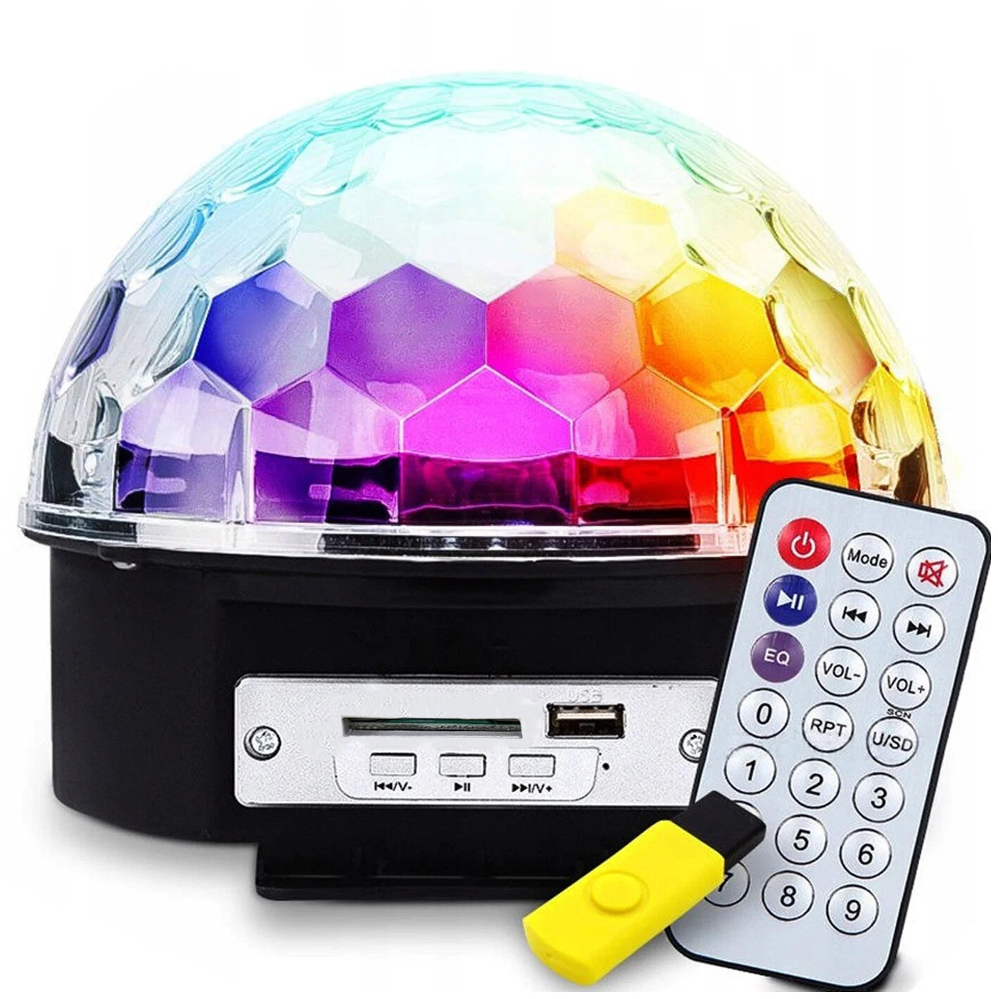 Светодиодный MP3 диско-шар Led Magic Ball Light с пультом управления, bluetooth