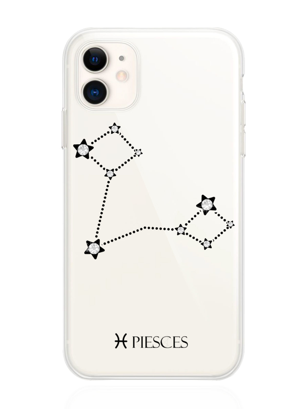 фото Чехол с инкрустацией кристаллами lux для iphone 11 рыбы pisces musthavecase