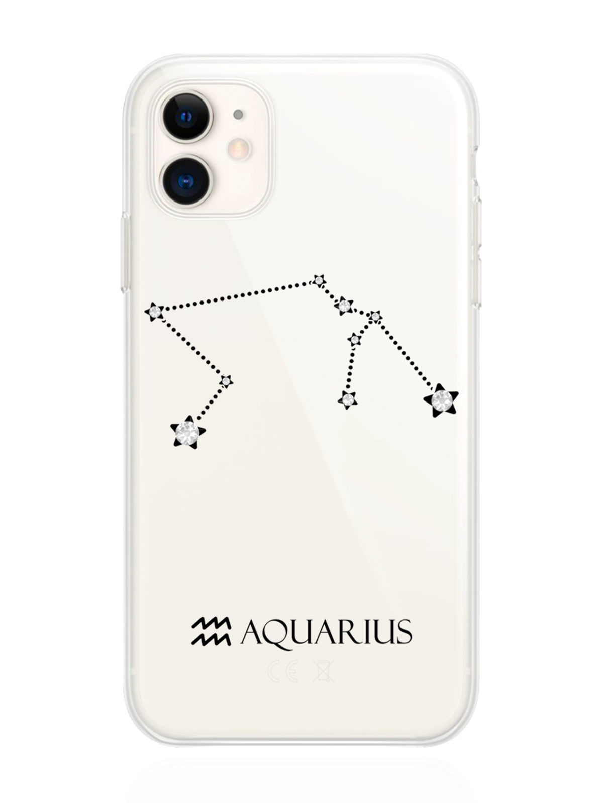 

Чехол с инкрустацией кристаллами Lux для iPhone 11 Водолей Aquarius, Прозрачный, iPhone 11 Знак зодиака Водолей