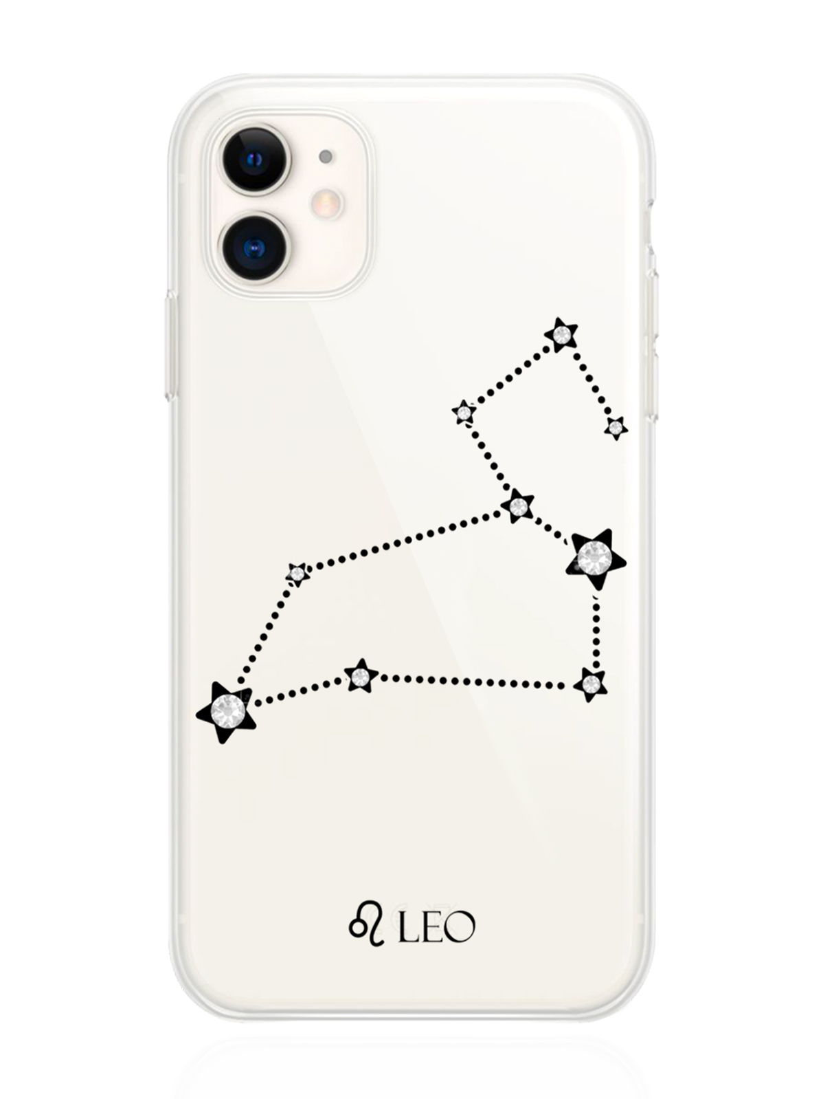 

Чехол с инкрустацией кристаллами Lux для iPhone 11 Лев Leo, Прозрачный, iPhone 11 Знак зодиака Лев