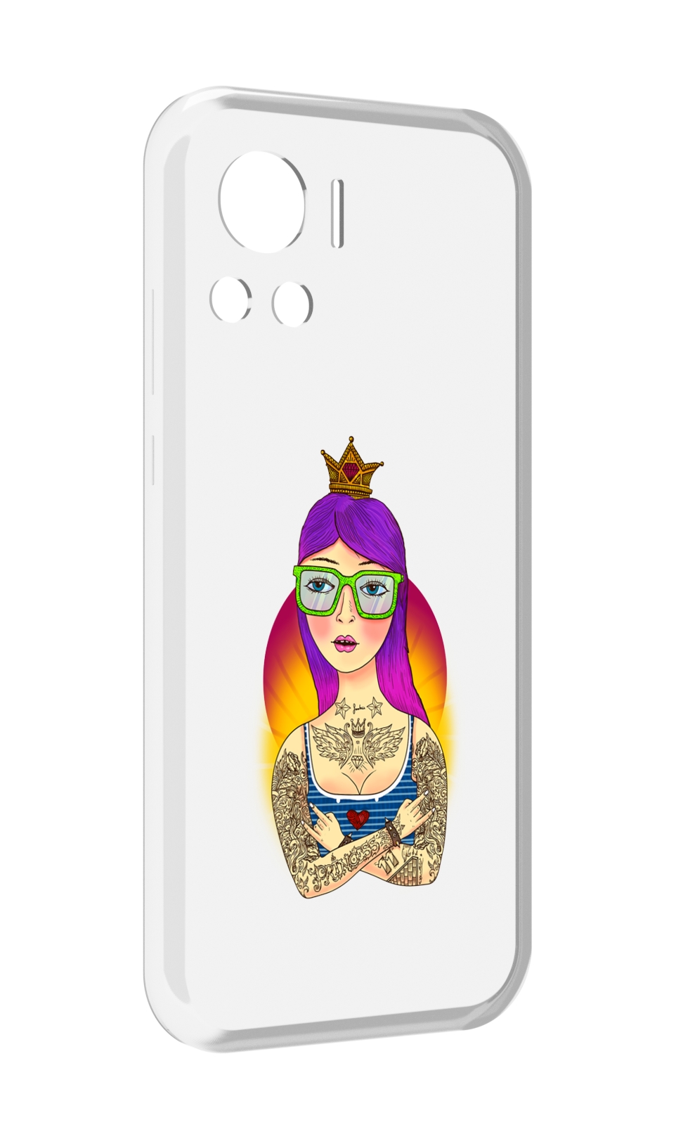 

Чехол MyPads девушка в татуировках с короной для Motorola Edge 30 Ultra, Прозрачный, Tocco