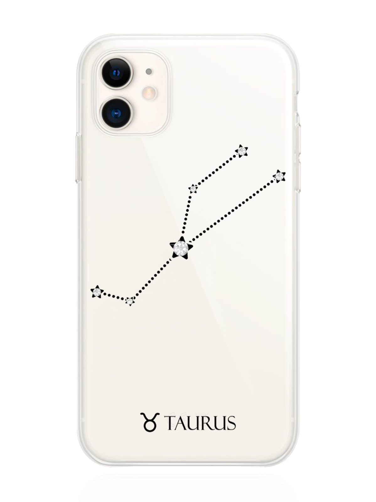 фото Чехол с инкрустацией кристаллами lux для iphone 11 телец taurus musthavecase