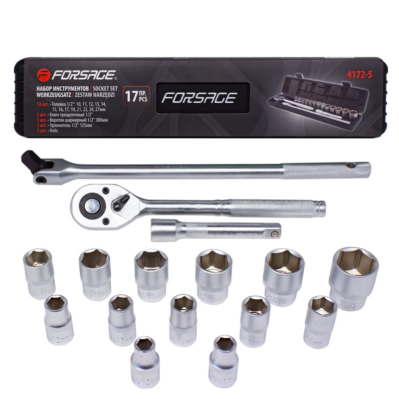 Набор инструментов 17 предметов 1/2' (6гр) Forsage F-4172-5