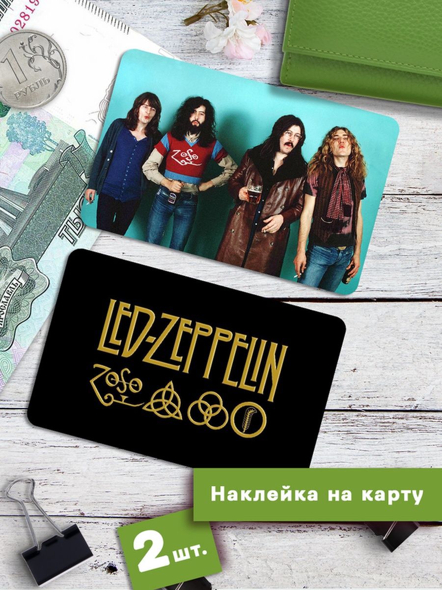 

Наклейки на банковскую карту Клейкие Наклейки Led Zeppelin SNKA_254, 2 шт