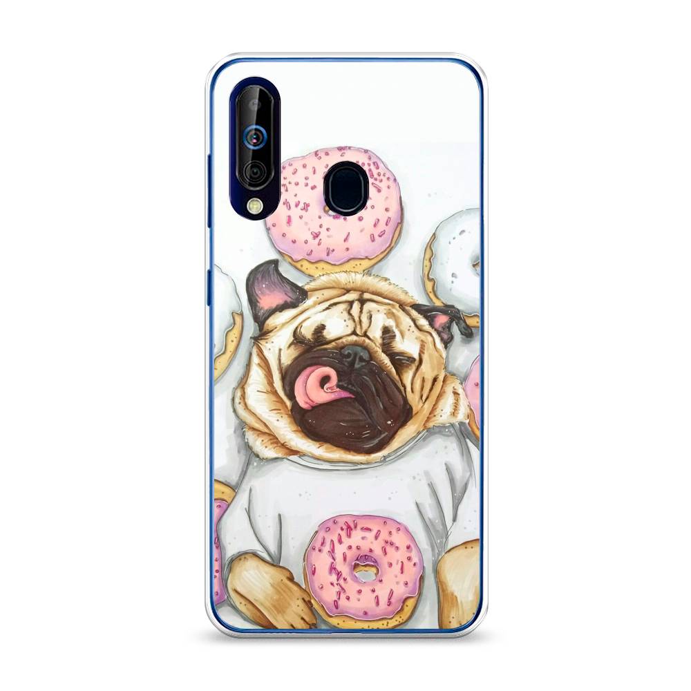 

Чехол на Samsung Galaxy A60 "Счастливый мопс", Розовый;бежевый;коричневый, 28250-1