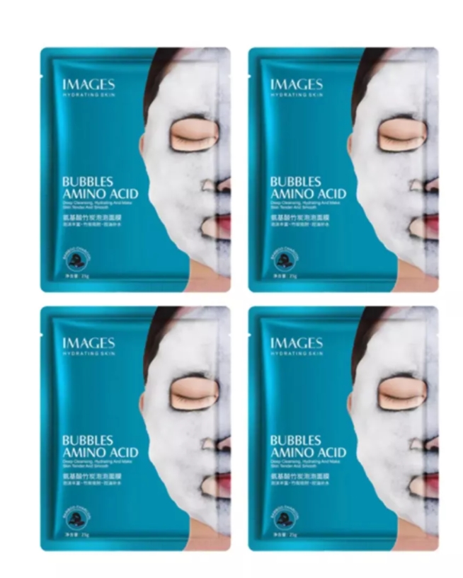 Набор тканевых пузырьковых масок IMAGES Amino Acid Bubbles Facial Mask, 25г * 4 шт познавательная деятельность дошкольников 6 7 лет в игровом взаимодействии стимульный материал фгос до cd