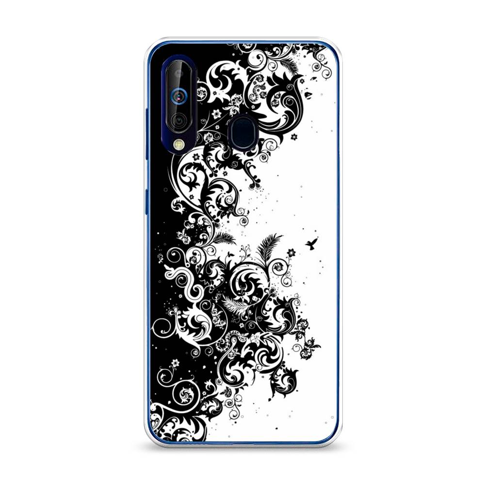 

Чехол на Samsung Galaxy A60 "Черно белый узор", Белый;черный;серый, 28250-3