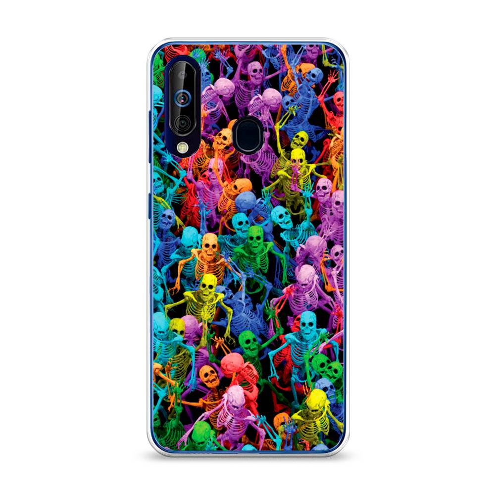 

Чехол на Samsung Galaxy A60 "Вечеринка скелетов", Фиолетовый;желтый;оранжевый, 28250-6