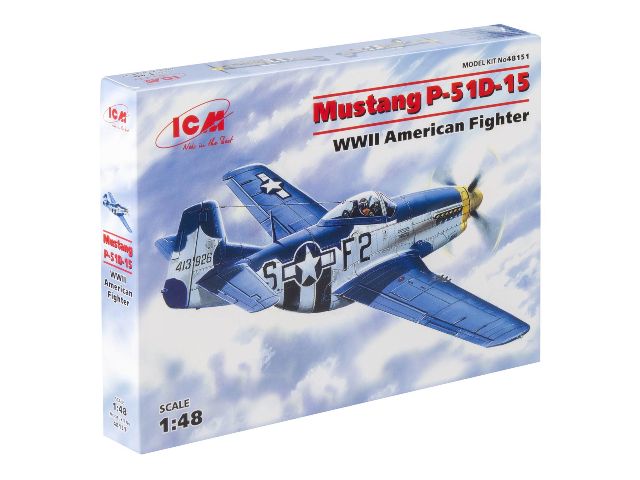 фото Сборная модель icm 1/48 американский истребитель ii мв мустанг p-51 д-15 ввс сша 48151