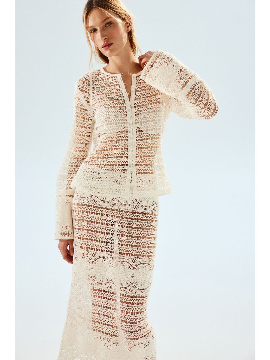 

Кардиган женский H&M 123536500 белый XL, 123536500