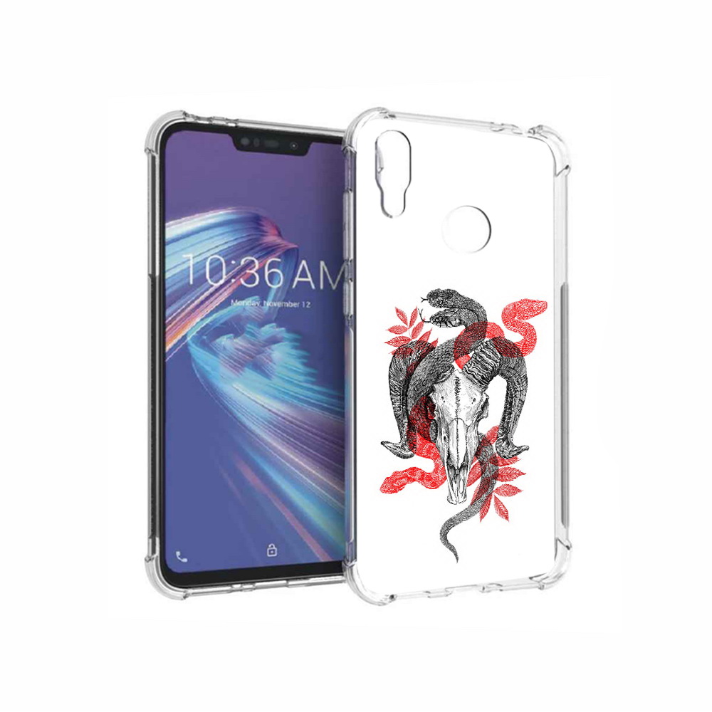 

Чехол MyPads Tocco для Asus ZenFone Max M2 (ZB633KL) змея в черепе рисунок, Прозрачный, Tocco