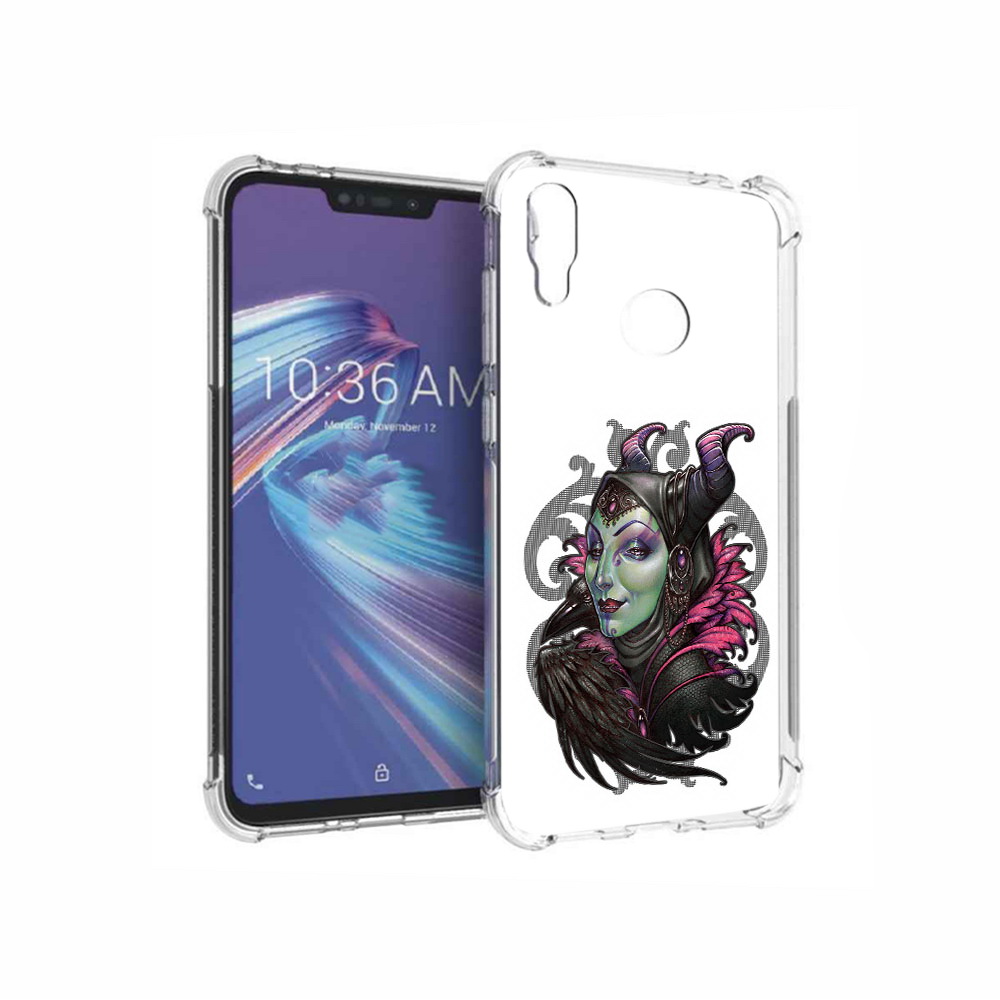 

Чехол MyPads Tocco для Asus ZenFone Max M2 (ZB633KL) зеленая девушка с вороном, Прозрачный, Tocco