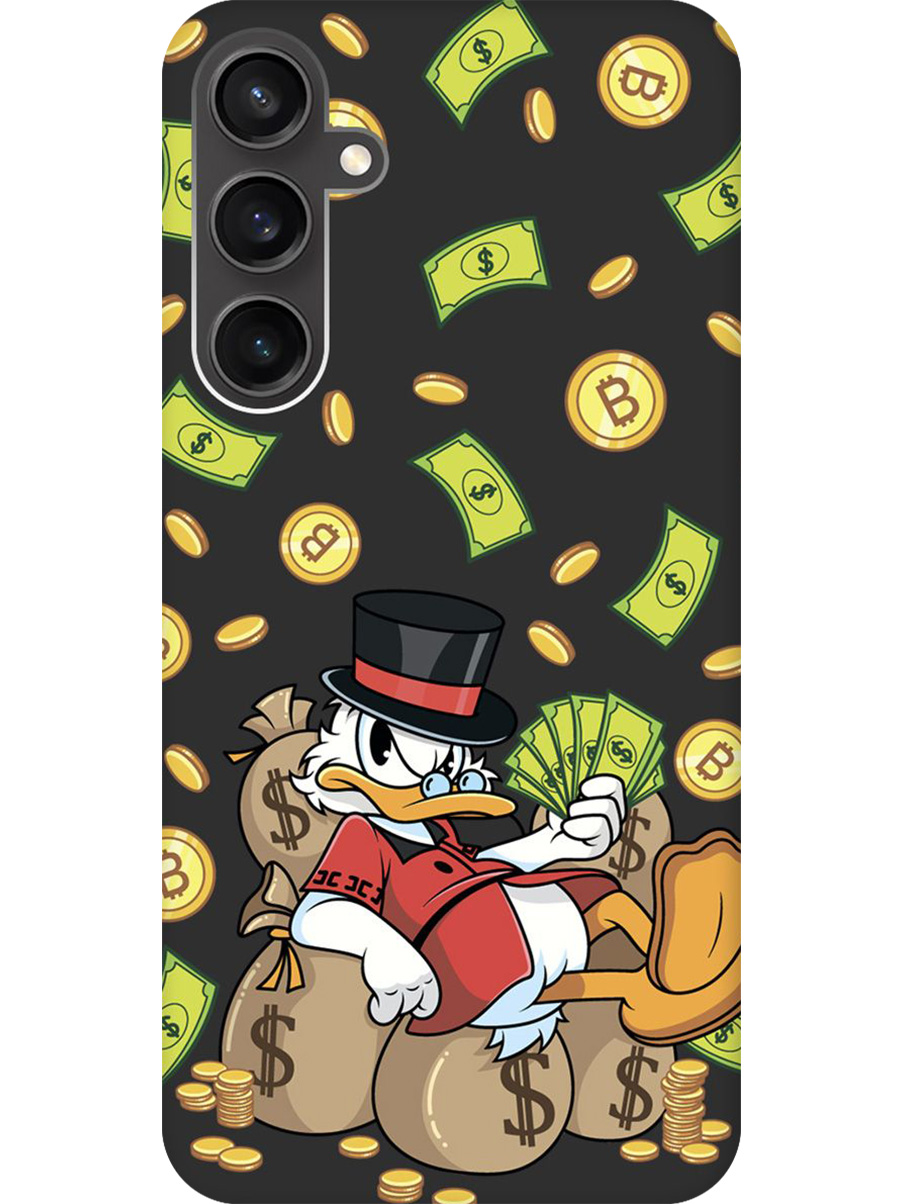 

Силиконовый чехол на Samsung Galaxy S23 FE с принтом "Богатый Скрудж" матовый черный, Черный;прозрачный;белый;зеленый, 776581571