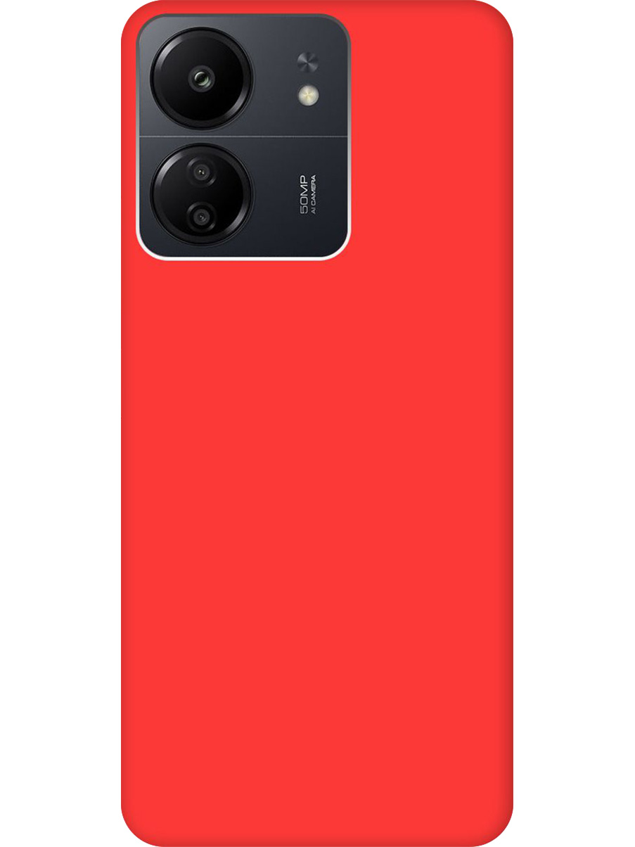 

Силиконовый чехол на Xiaomi Redmi 13C, Poco C65 матовый красный, 777767721