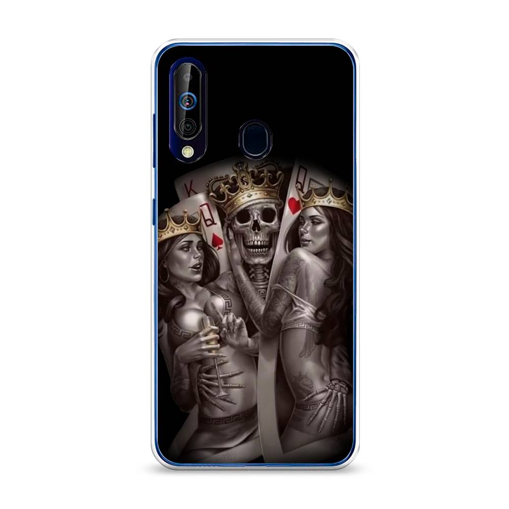 

Чехол на Samsung Galaxy A60 "Карты король и королевы", Серый;желтый, 28250-6