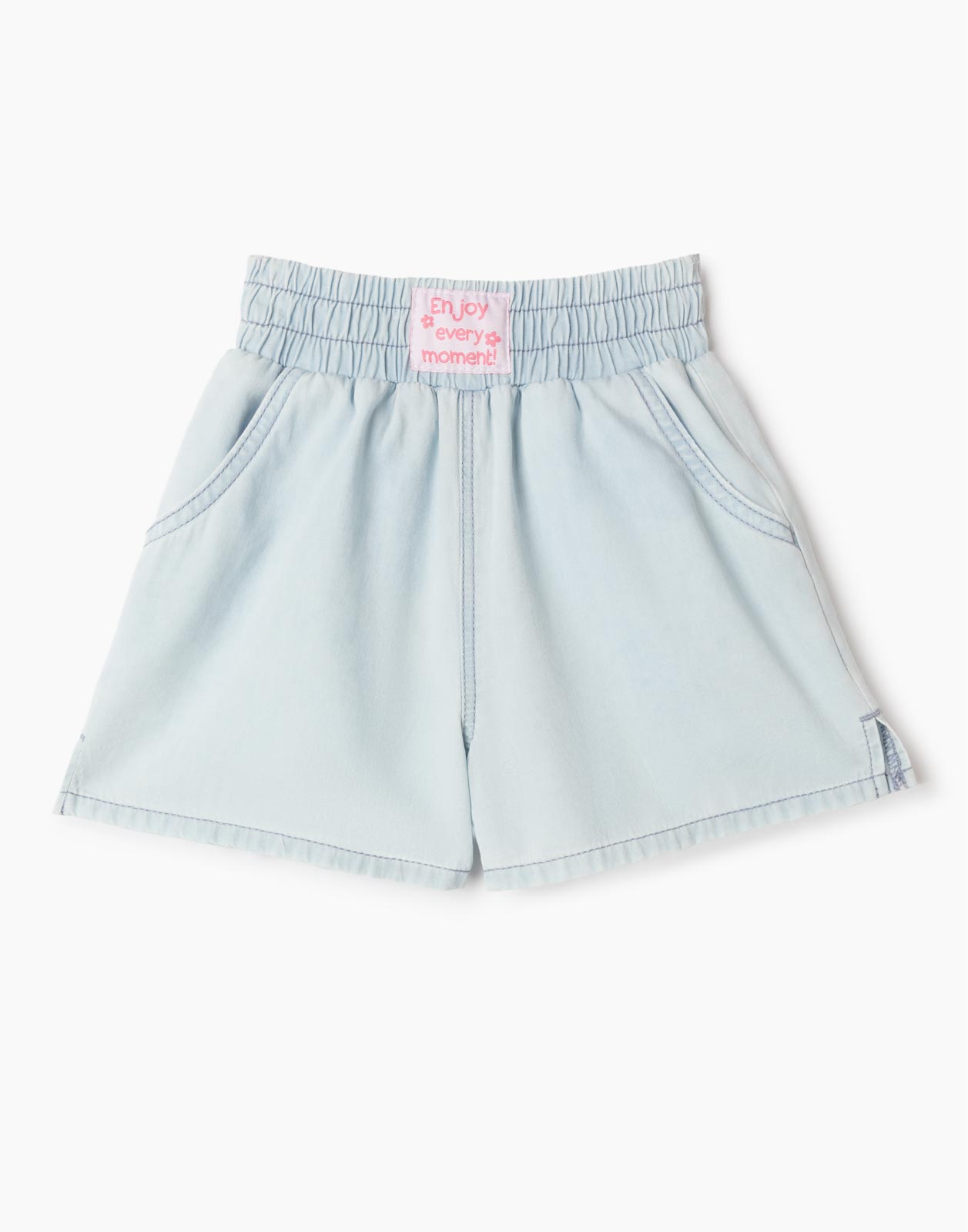 

Джинсовые шорты Wide leg с нашивкой для девочки р.128, Голубой, GSH010849