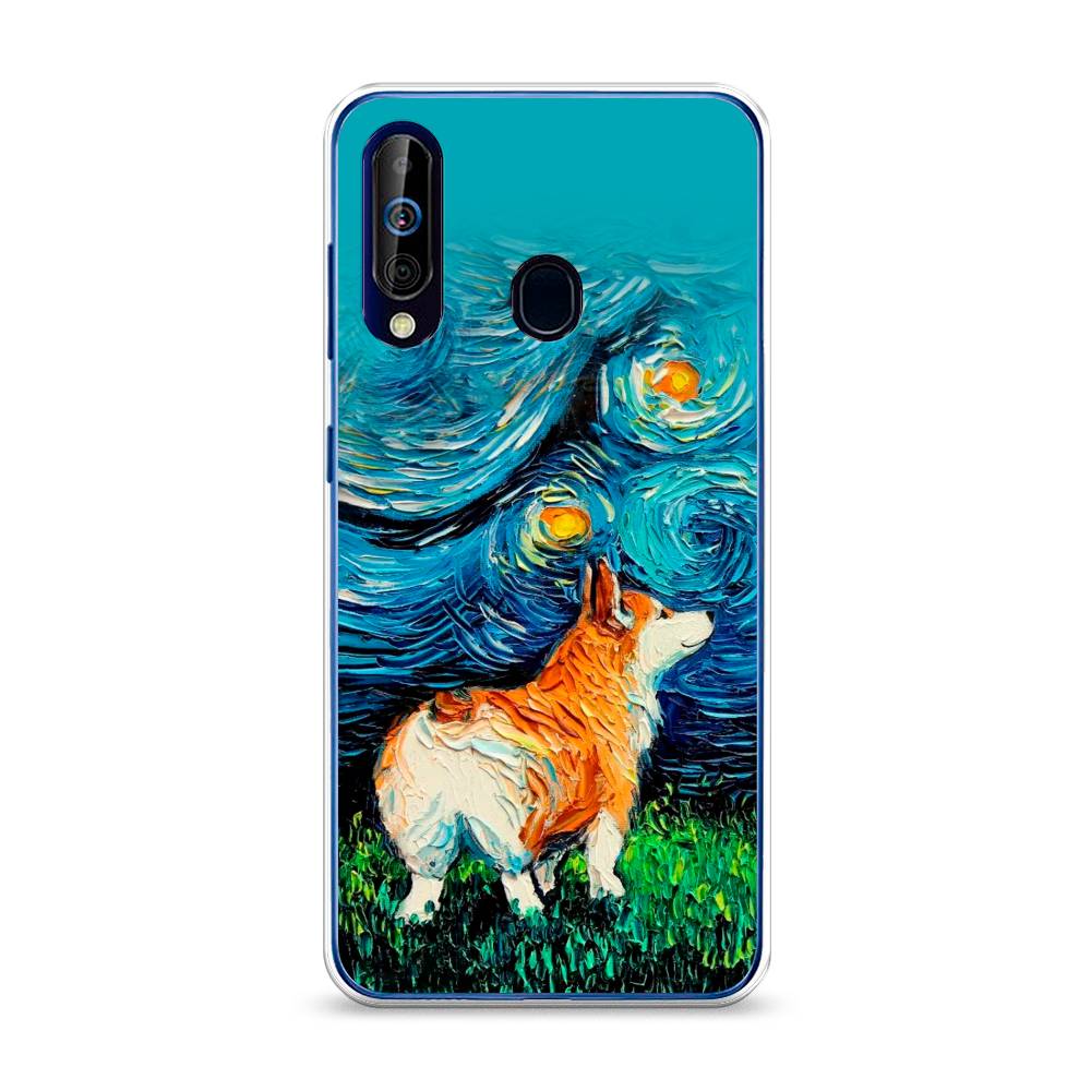

Чехол на Samsung Galaxy A60 "Корги звёздная ночь", Коричневый;белый;зеленый, 28250-1