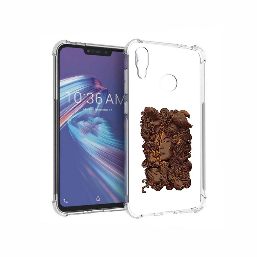 Чехол MyPads для Asus ZenFone Max M2 (ZB633KL) девушка с длинными волосами абстракция