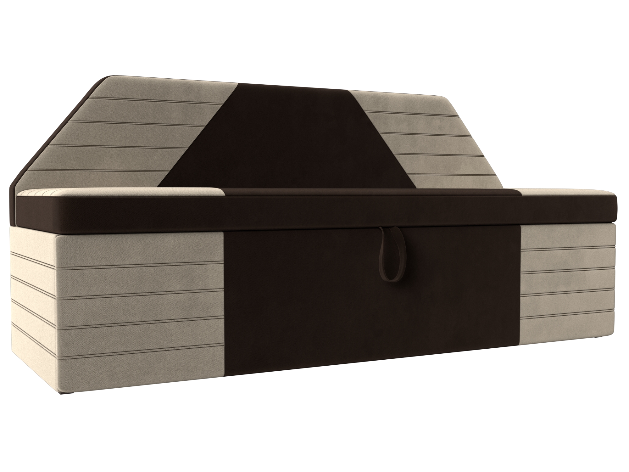 

Кухонный прямой диван Дуглас микровельвет коричневый/бежевый, Кухонный прямой диван Дуглас