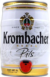 

Пиво Krombacher Pils mini keg светлое 4,8% 5 л