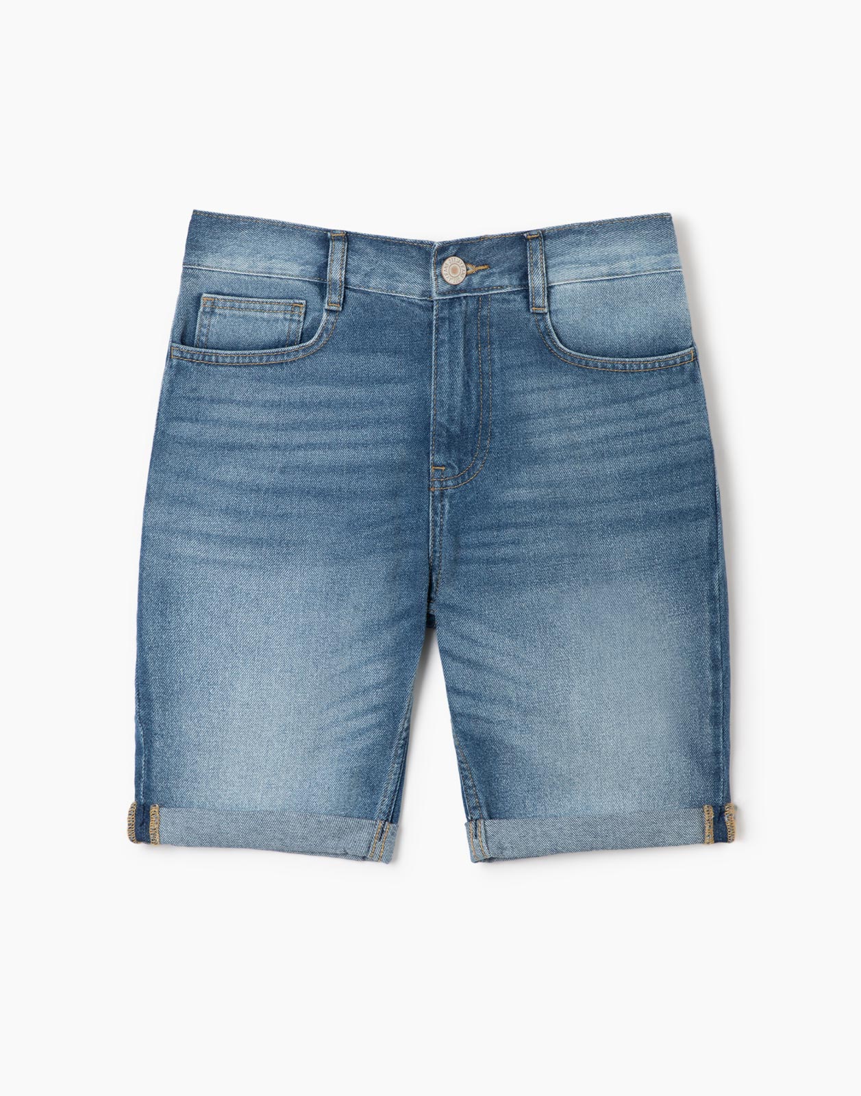 

Джинсовые шорты Slim с подворотами для мальчика р.140, Синий, BSH006604