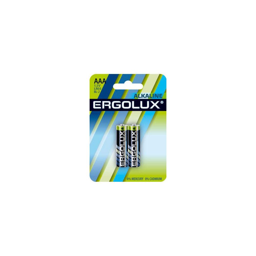 Ergolux Alkaline LR03 BL-2 AAA 1250mAh 2шт 1509278 310₽