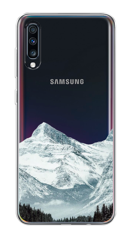 

Чехол на Samsung Galaxy A70 "Горы арт 1", Белый;зеленый, 28150-2
