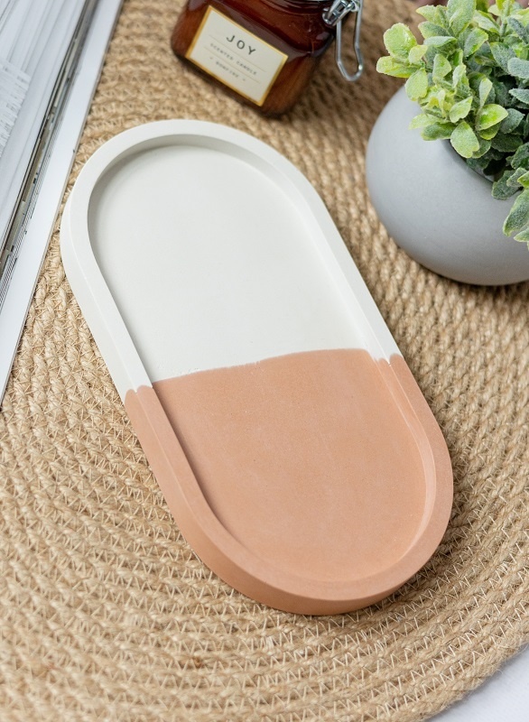 Декоративный поднос Angela's Studio из гипса Кирпично-белый