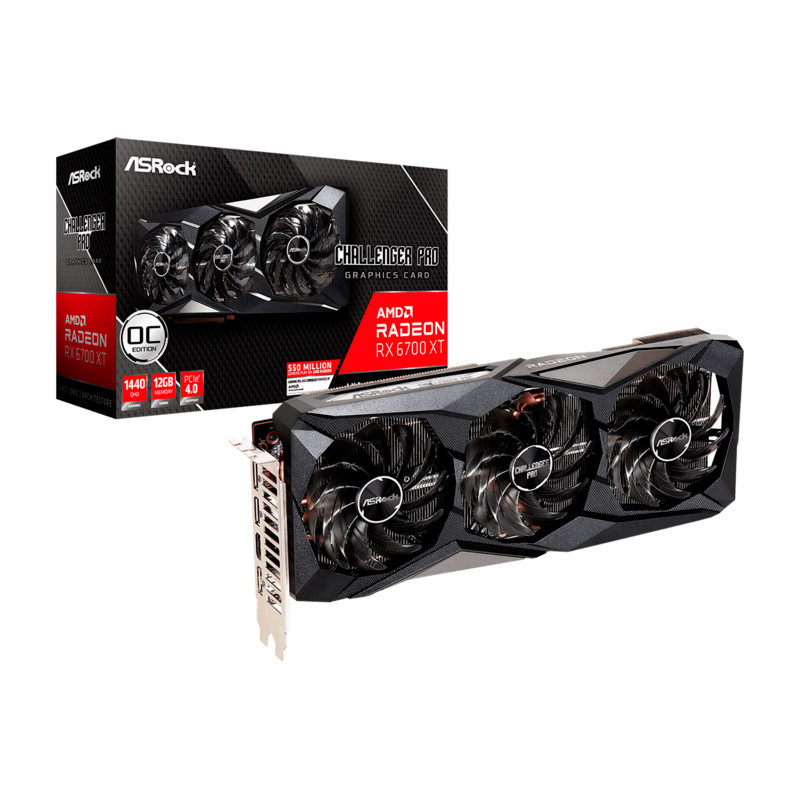 фото Видеокарта asrock radeon rx6700xt challenger clp 12go