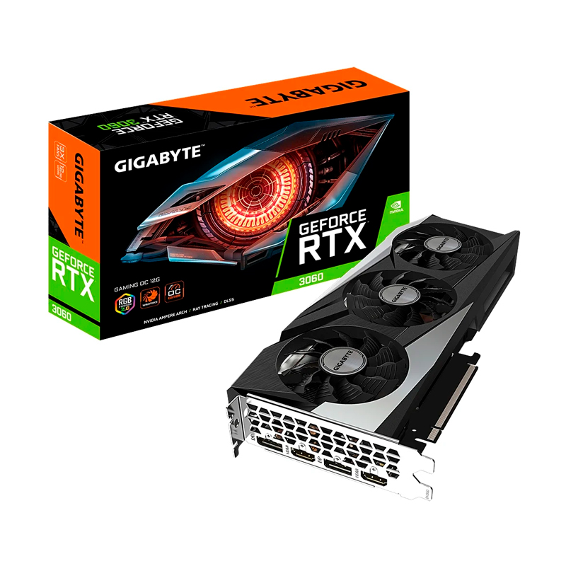 Видеокарта GIGABYTE NVIDIA GeForce RTX 3060 Gaming OC (LHR) (GV-N3060GAMING OC-12GD 2.0)