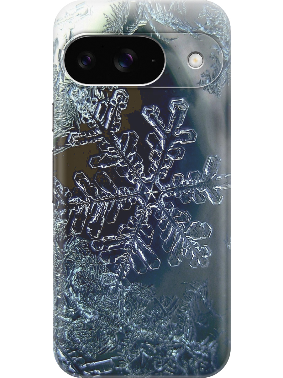 

Силиконовый чехол на Google Pixel 9 с принтом "Макро снежинка", Прозрачный;синий;черный, 784809741