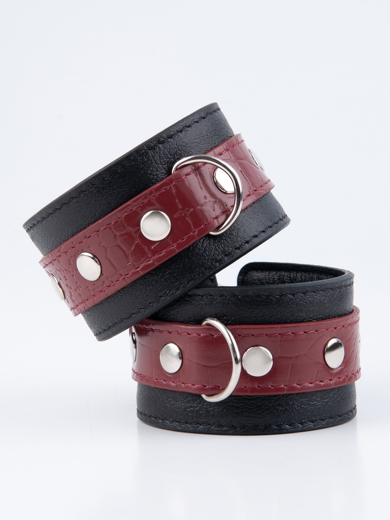 Наручники БДСМ, 001-002 черно-красные