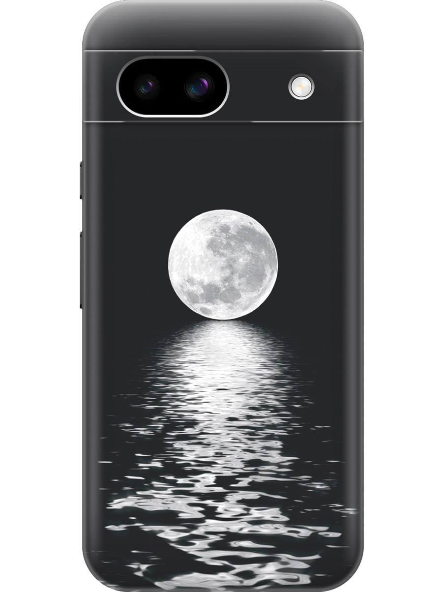 

Силиконовый чехол на Google Pixel 8a с принтом "Луна над морем", Прозрачный;белый;черный, 784809141