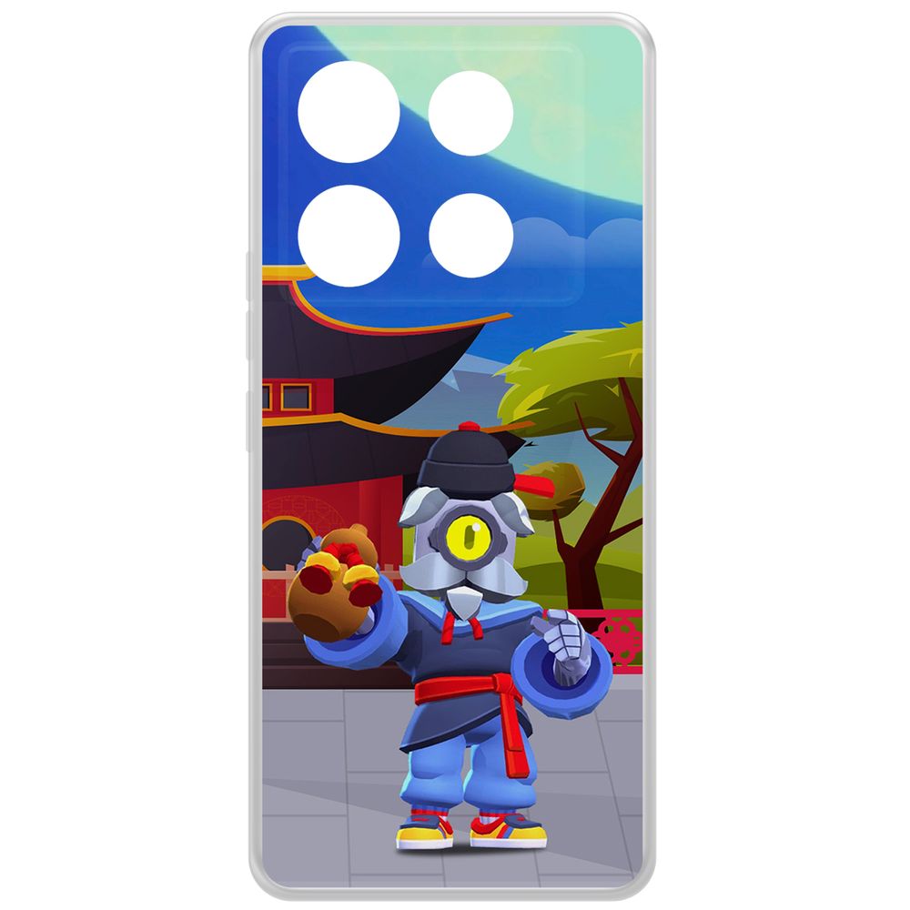 

Чехол-накладка Clear Case Brawl Stars-Великий Мастер Барли для INFINIX Note 40 Pro 5G, Прозрачный