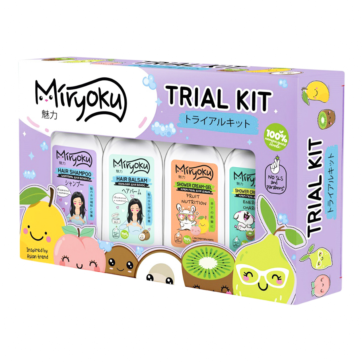 Miryoku подарочный набор отзывы. Miryoku подарочный набор Trial Kit. Набор Miryoku Trial Kit (шампунь 50мл + бальзам 50мл + 2 крем-геля д/душа 50 мл). | Пн Miryoku Trial Kit шампунь 50мл + бальзам 50мл + 2 крем-геля для душа 50 мл /227. Miryoku подарочный набор крем гель.