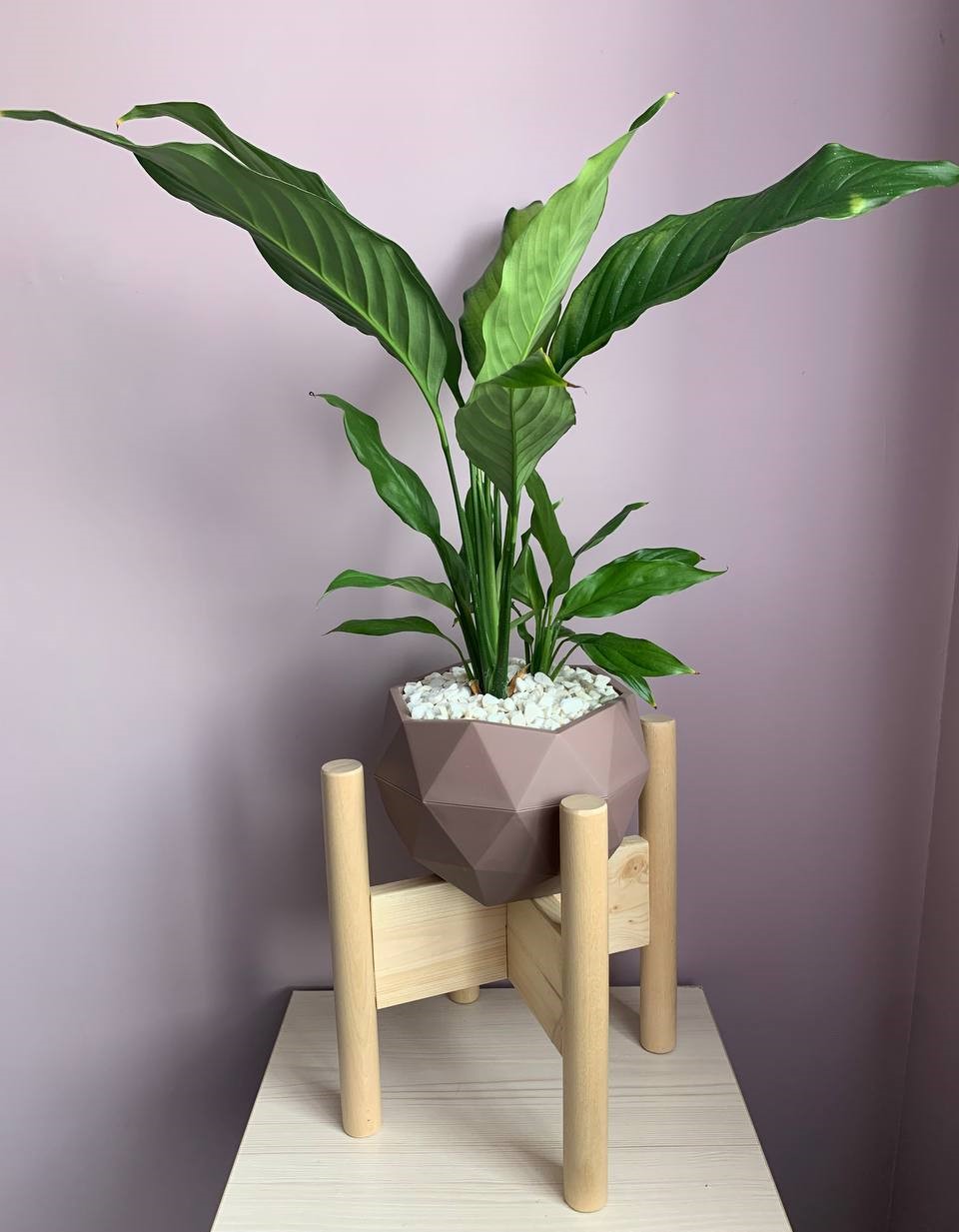 Подставка для цветов, Диагональ, светлая, 22х22