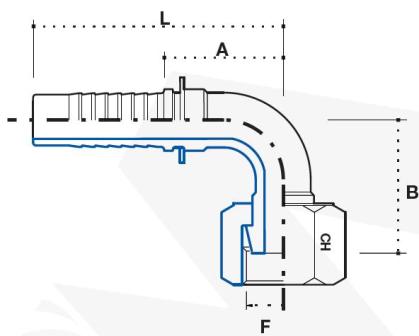 Фитинг ORFS-UNF ATD (DN10 3 8)x90град.x(11 16-16) FI-159 ATD809206