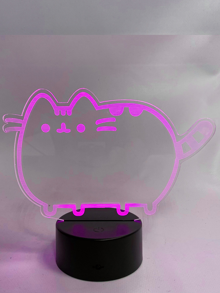 Настольный 3D светильник StarFriend ночник кот Пушин Pusheen usb 7 цветов 16 см светильник настольный led 6 вт аккумуляторный белый эра nled 513 6w w б0057209